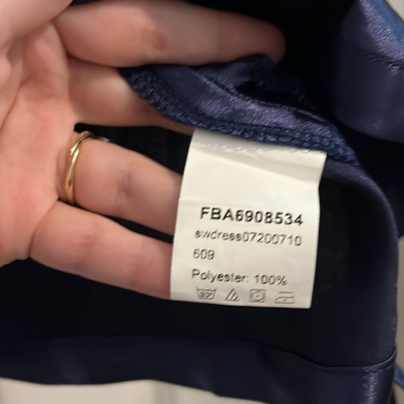 Blue Cowl Neck Adjustable Mini Dress 💖 - Picture 6 of 13